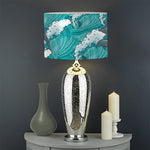 Dolphin Riding Waves Pattern Print Drum Lamp Shade