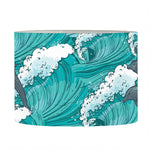 Dolphin Riding Waves Pattern Print Drum Lamp Shade