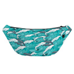 Dolphin Riding Waves Pattern Print Fanny Pack