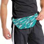 Dolphin Riding Waves Pattern Print Fanny Pack