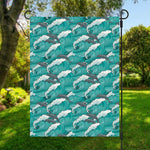 Dolphin Riding Waves Pattern Print Garden Flag
