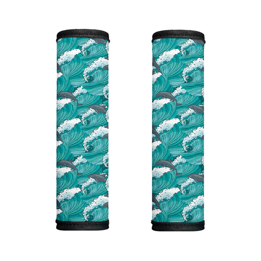 Dolphin Riding Waves Pattern Print Handle Covers