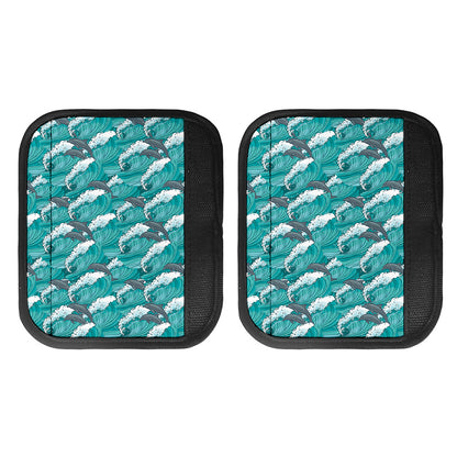 Dolphin Riding Waves Pattern Print Handle Covers