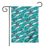 Dolphin Riding Waves Pattern Print House Flag