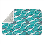 Dolphin Riding Waves Pattern Print Indoor Door Mat