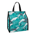 Dolphin Riding Waves Pattern Print Insulated Lunch Tote