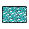 Dolphin Riding Waves Pattern Print Kitchen Mat