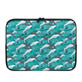 Dolphin Riding Waves Pattern Print Laptop Sleeve