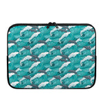 Dolphin Riding Waves Pattern Print Laptop Sleeve