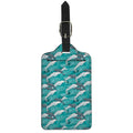 Dolphin Riding Waves Pattern Print Luggage Tag