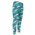 Dolphin Riding Waves Pattern Print Men's Compression Pants