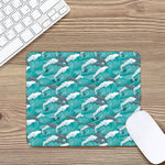 Dolphin Riding Waves Pattern Print Mouse Pad