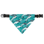 Dolphin Riding Waves Pattern Print Over The Collar Dog Bandana