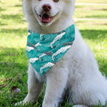 Dolphin Riding Waves Pattern Print Over The Collar Dog Bandana