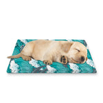 Dolphin Riding Waves Pattern Print Pet Cooling Mat Cover