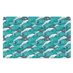 Dolphin Riding Waves Pattern Print Polyester Doormat