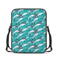 Dolphin Riding Waves Pattern Print Rectangular Crossbody Bag