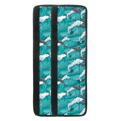 Dolphin Riding Waves Pattern Print Refrigerator Handle Covers