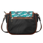 Dolphin Riding Waves Pattern Print Saddle Bag