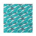 Dolphin Riding Waves Pattern Print Silk Bandana