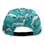 Dolphin Riding Waves Pattern Print Snapback Cap