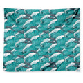 Dolphin Riding Waves Pattern Print Tapestry