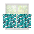 Dolphin Riding Waves Pattern Print Tier Curtains