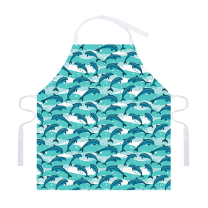 Dolphins In The Ocean Pattern Print Adjustable Apron