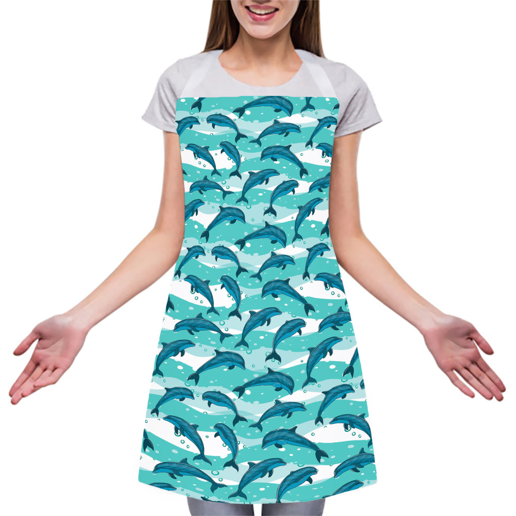 Dolphins In The Ocean Pattern Print Adjustable Apron
