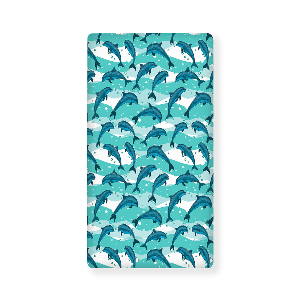 Dolphins In The Ocean Pattern Print Baby Crib Sheet