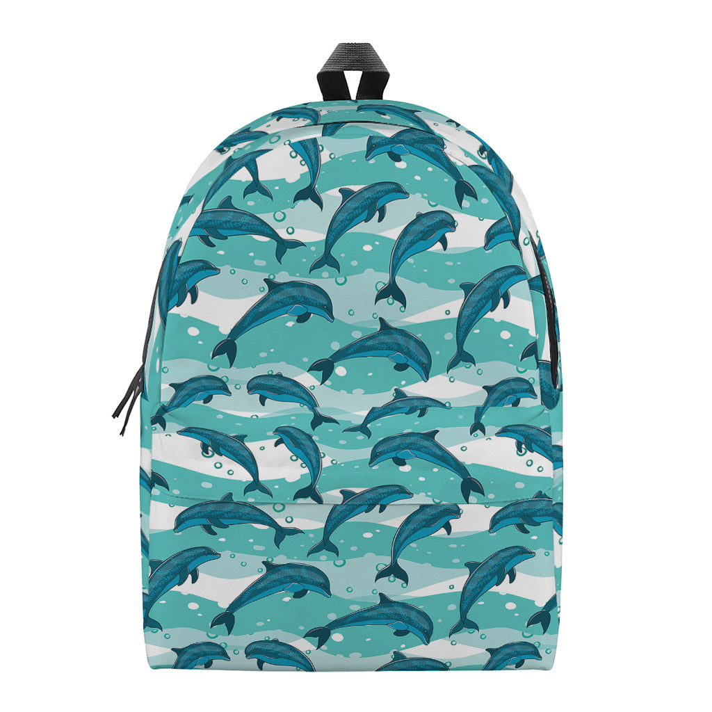 Dolphins In The Ocean Pattern Print Backpack
