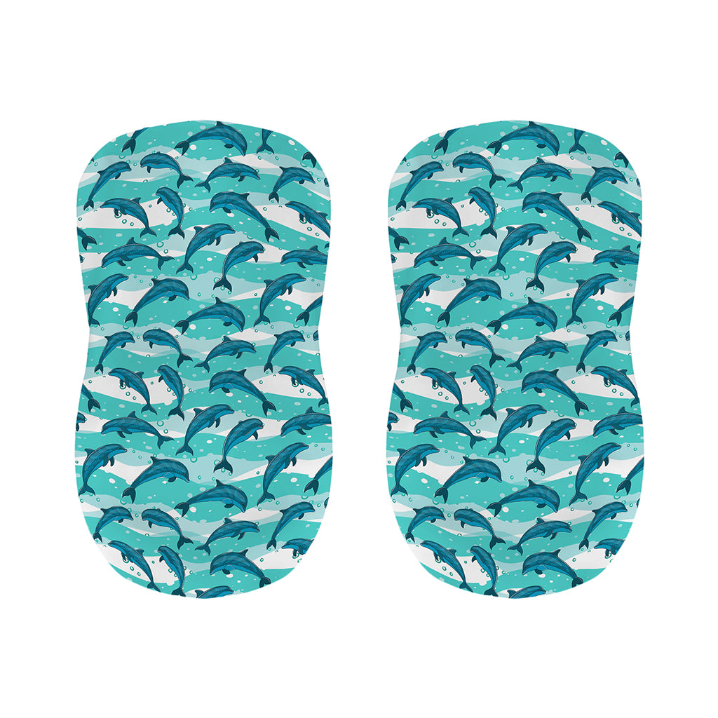 Dolphins In The Ocean Pattern Print Bar Stool Covers