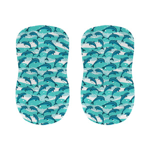 Dolphins In The Ocean Pattern Print Bar Stool Covers