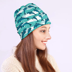 Dolphins In The Ocean Pattern Print Beanie