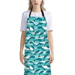 Dolphins In The Ocean Pattern Print Bib Apron With Pocket