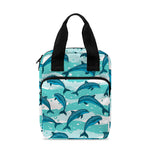 Dolphins In The Ocean Pattern Print Bible Tote Bag