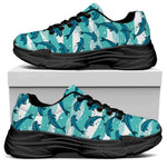 Dolphins In The Ocean Pattern Print Black Chunky Shoes