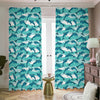 Dolphins In The Ocean Pattern Print Blackout Pencil Pleat Curtains