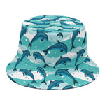 Dolphins In The Ocean Pattern Print Bucket Hat