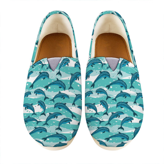 Dolphins In The Ocean Pattern Print Casual Shoes