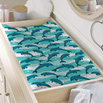 Dolphins In The Ocean Pattern Print Changing Pad Cover
