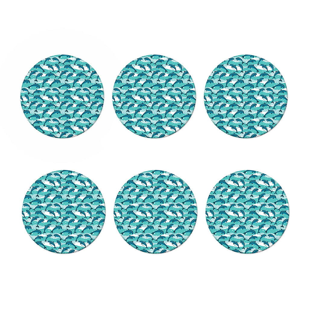 Dolphins In The Ocean Pattern Print Coaster Set