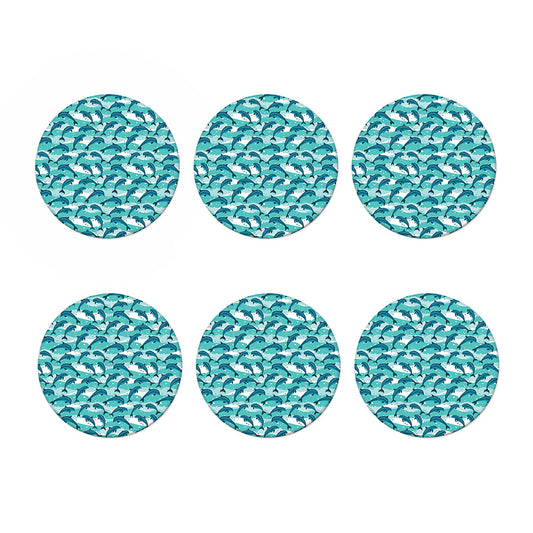 Dolphins In The Ocean Pattern Print Coaster Set