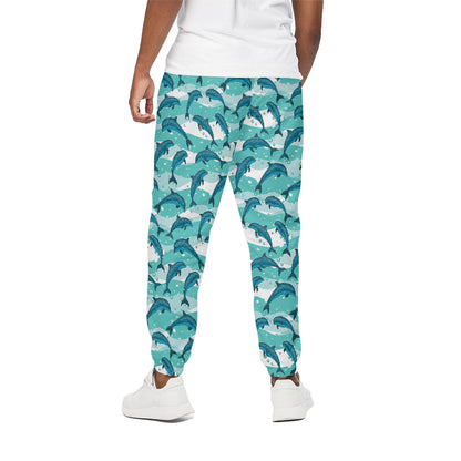 Dolphins In The Ocean Pattern Print Cotton Pants