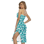 Dolphins In The Ocean Pattern Print Cross Back Cami Dress