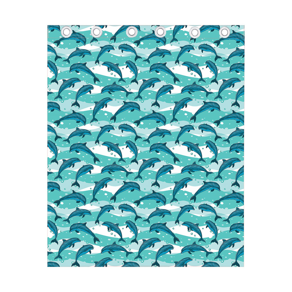 Dolphins In The Ocean Pattern Print Curtain
