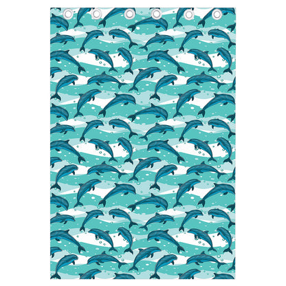 Dolphins In The Ocean Pattern Print Curtain