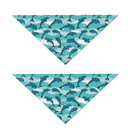Dolphins In The Ocean Pattern Print Dog Bandana