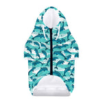 Dolphins In The Ocean Pattern Print Dog Zip Up Hoodie