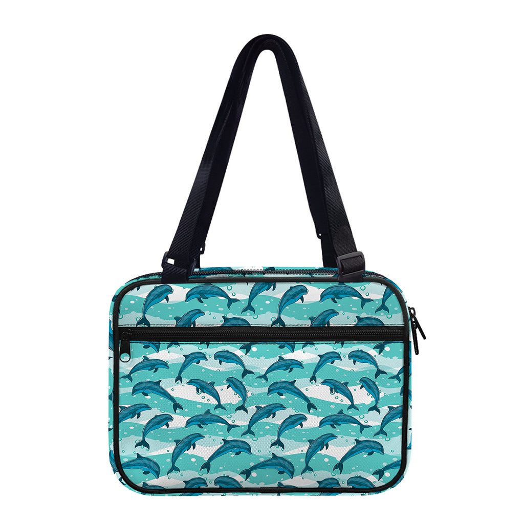 Dolphins In The Ocean Pattern Print Double Strap Bible Bag